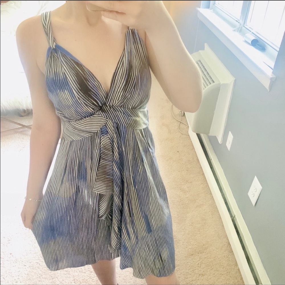 Banana republic silk stripe asymmetrical h…